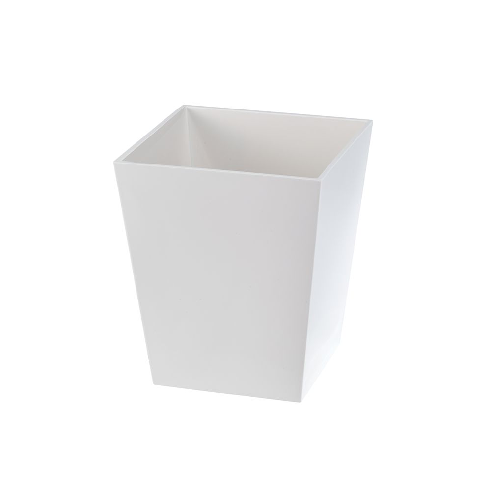 Spa Collection Melamine Wastebasket, 6 Quart, White